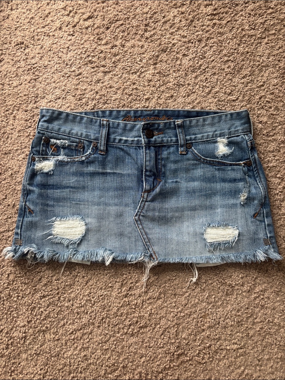 Vintage Abercrombie and Fitch Low rise denim mini skirt size 00